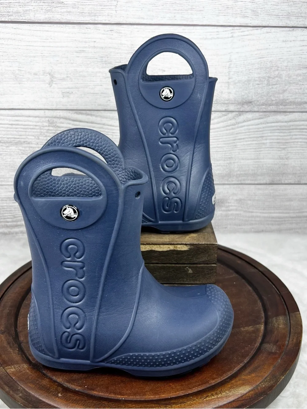 Crocs Kids’ Handle It Rain Boot Pull On Navy Blue Size 10C Outdoor Shoes Toddler